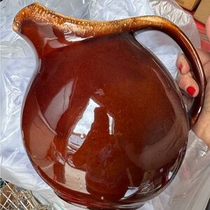 Hull oven proof brown drip glaze Pitcher